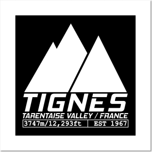 Tignes France Ski Resort Tarentaise Valley Skiing Posters and Art